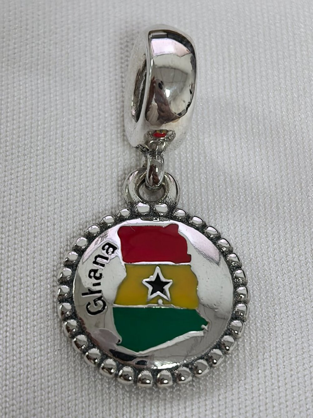 Pandora Ghana Engravable Dangle Charm Pendant, S925 Silver Jewelry